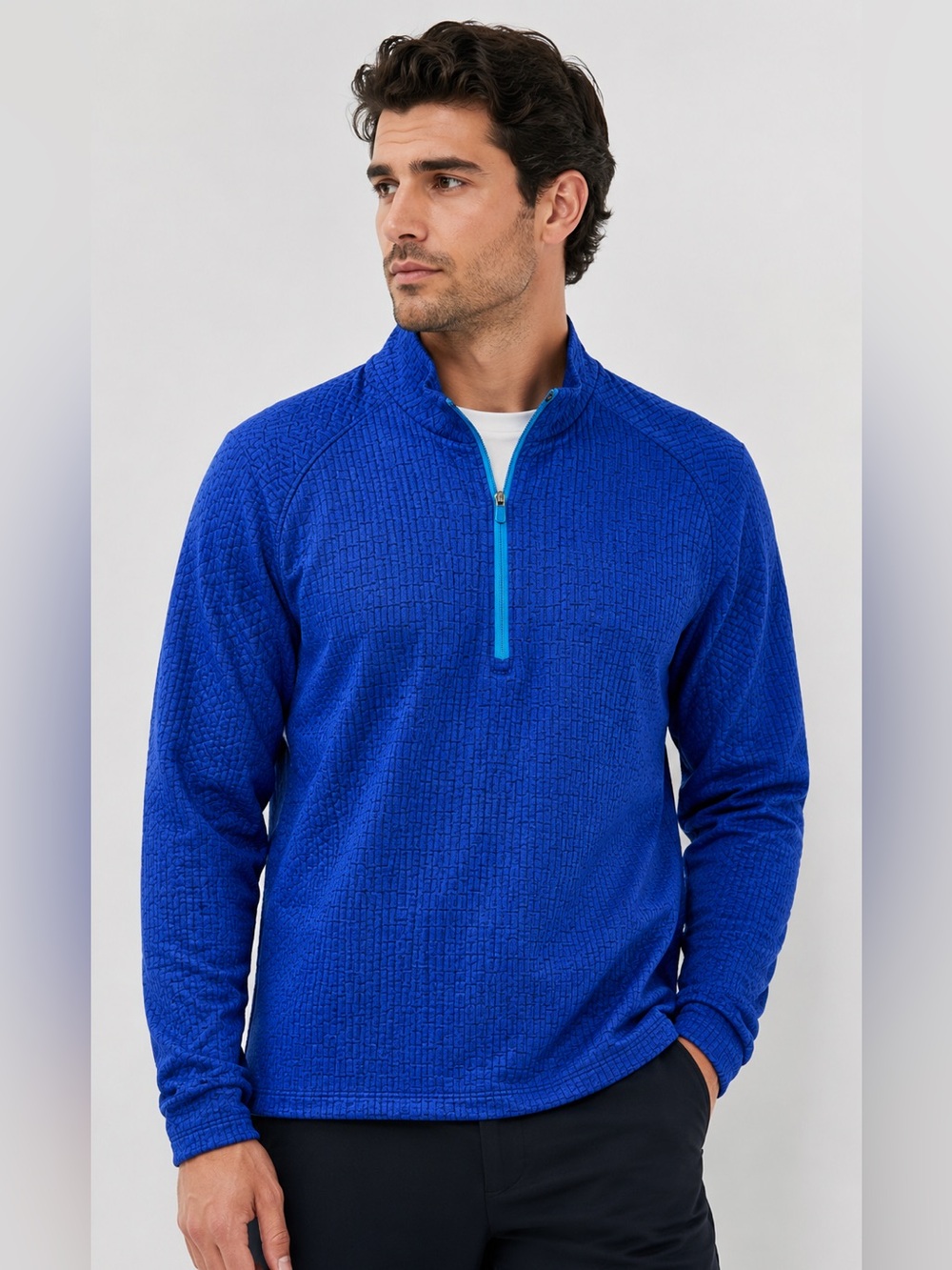 Birdie Bound 2XL Blue Quarter Zip Golf Pullover Stretch Athletic NWT